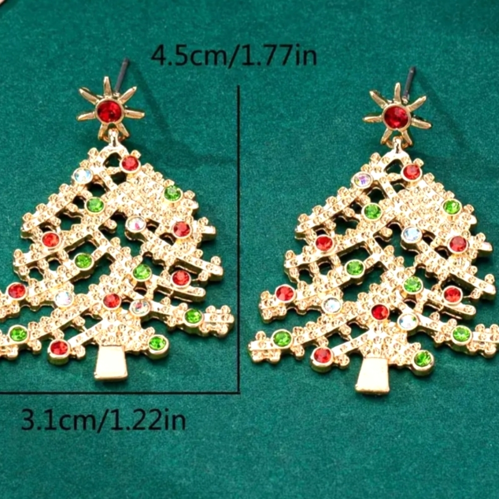 Festive Christmas Tree Earrings - Picture 4 of 5